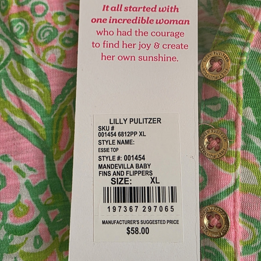 Lilly Pulitzer Tropical Print Sleeveless Top XL - Picture 3 of 3